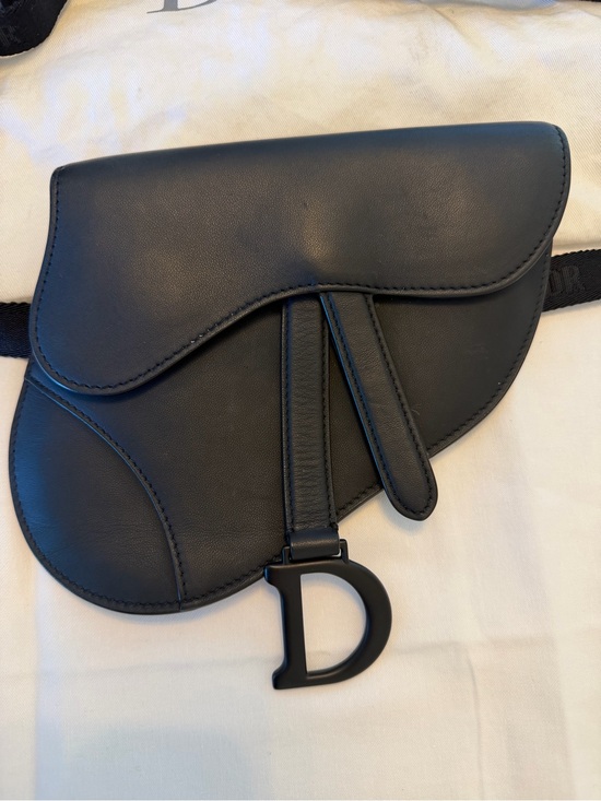 Dior Handbags - Dior Ultra matte Black clad skin Saddle Belt Bag with 'D' Charm